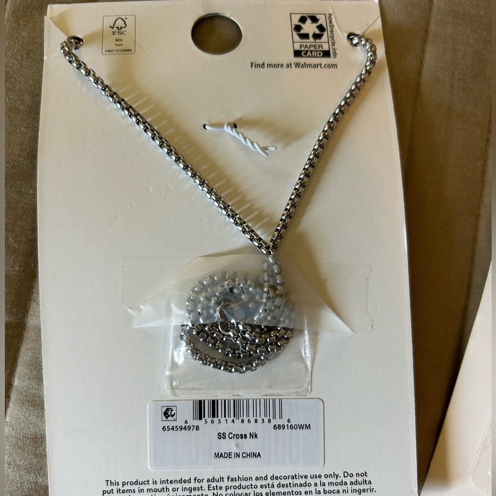Men's 24” Stainless Steel Cross Necklace Set - Picture 5 of 8